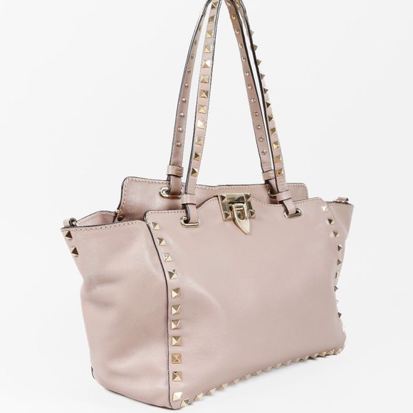 Valentino Garavani Small Rockstud Mauve Tote Bag - Picture 2 of 13